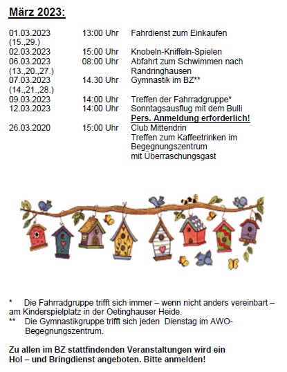 AWO-Programm März 2023